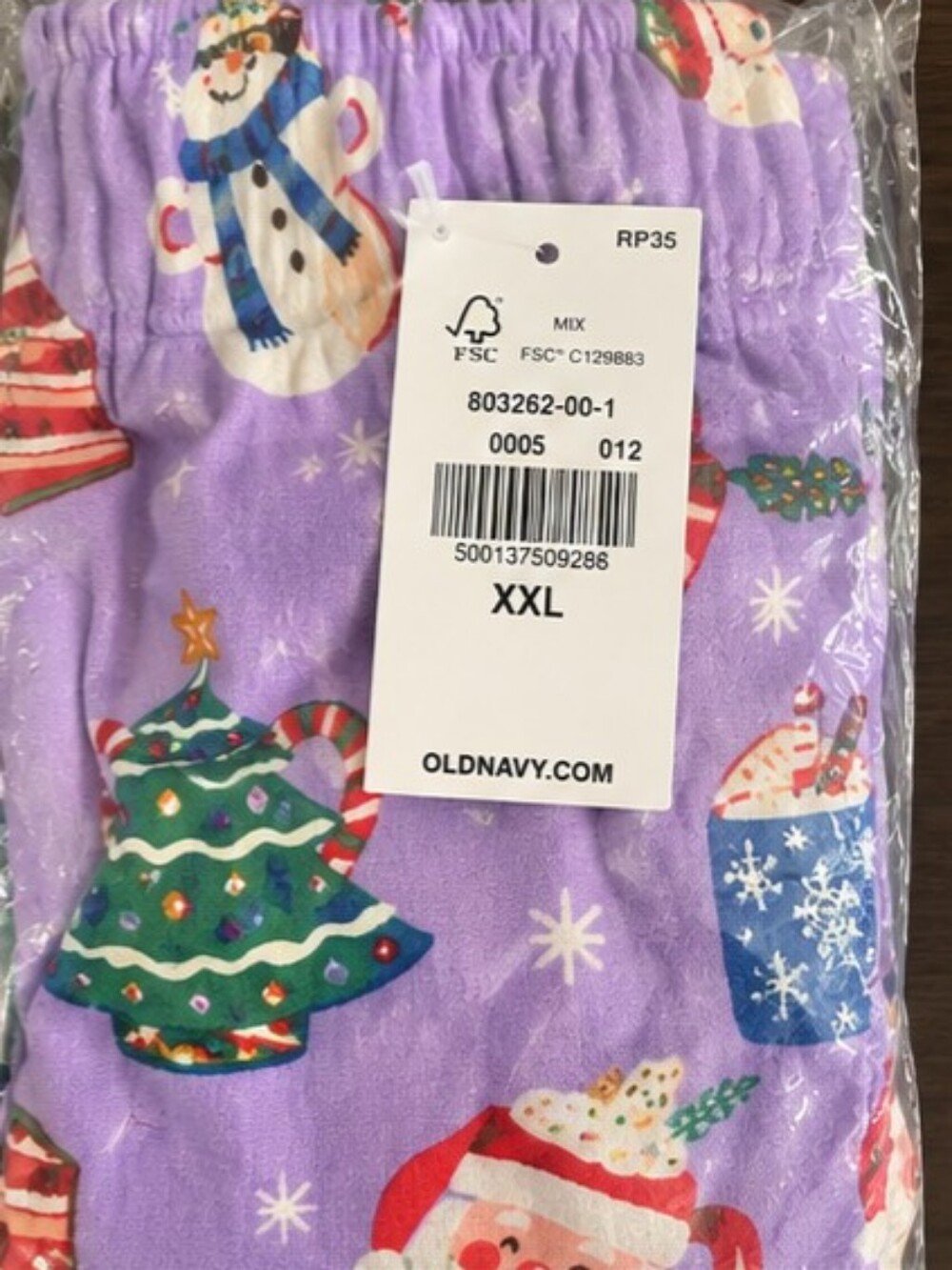 Old Navy Jingle Flannel Cozy Mugs Christmas Pajama Pants XXL NWT